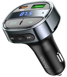 Juodas FM bangų moduliatorius PD30W+QC3.0 "Hoco E70"