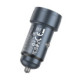 Pilkas automobilinis 30W USB-C / USB-A įkroviklis "Hoco Z57A"