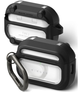 Juodas / skaidrus dėklas Apple Airpods Pro 3 ausinėms "Ringke UX Magnetic Magsafe"