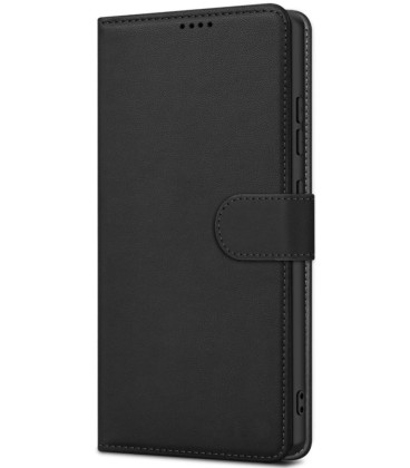 Juodas atverčiamas dėklas Samsung Galaxy A37 5G telefonui "Fancy Wallet"