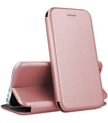 Rausvai auksinės spalvos atverčiamas dėklas Samsung Galaxy A37 5G telefonui "Book Elegance"