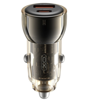 Juodas automobilinis 60W USB-C / USB-A įkroviklis "XO CC60"