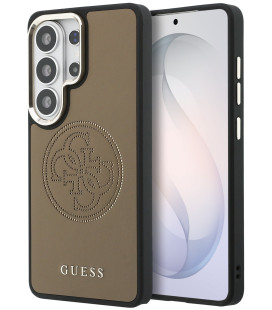 Rudas dėklas Samsung Galaxy S26 Ultra telefonui "Guess PU Perforated 4G Logo Magnetic Case"