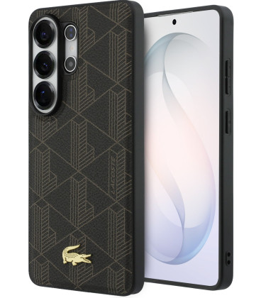 Rudas dėklas Samsung Galaxy S26 Ultra telefonui "Lacoste PVC Blend Monogram Gold Logo Magnetic Case"