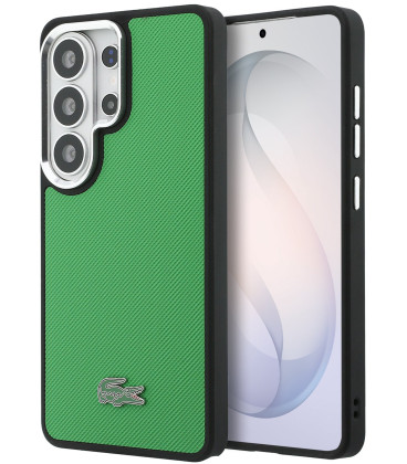 Žalias dėklas Samsung Galaxy S26 Ultra telefonui "Lacoste Petit Pique Metal Logo Magnetic Case"