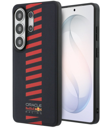 Mėlynas dėklas Samsung Galaxy S26 Ultra telefonui "Red Bull PU Leather Meshed Powerbar Magnetic Case"