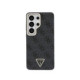 Juodas dėklas Samsung Galaxy S26 Ultra telefonui "Guess PU Leather 4G Strass Triangle Logo Gold Frame Magnetic Case"