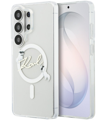 Skaidrus dėklas Samsung Galaxy S26 Ultra telefonui "Karl Lagerfeld IML Choupette Karl Script Logo Magnetic Case"