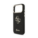 Juodas dėklas Apple iPhone 17 Pro Max telefonui "Guess PU Fixed Glitter 4G Metal Frame Case"