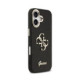Juodas dėklas Apple iPhone 17 telefonui "Guess PU Fixed Glitter 4G Metal Frame Case"