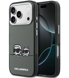 Juodas dėklas Apple iPhone 17 Pro Max telefonui "Karl Lagerfeld IML K&CH Heads Logo MagSafe Case"