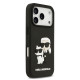 Juodas dėklas Apple iPhone 17 Pro telefonui "Karl Lagerfeld 3D Rubber Karl and Choupette Case"