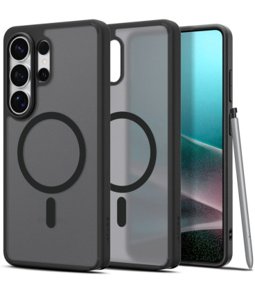 Matinis juodas dėklas Samsung Galaxy S26 Ultra telefonui "Spigen Ultra Hybrid MAG Magsafe"