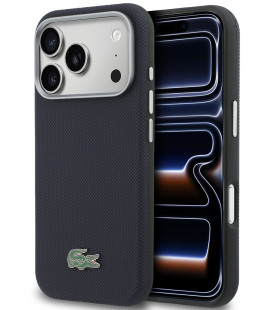 Mėlynas dėklas Apple iPhone 17 Pro Max telefonui "Lacoste PVC Petit Pique Semi Wrap MagSafe Case"