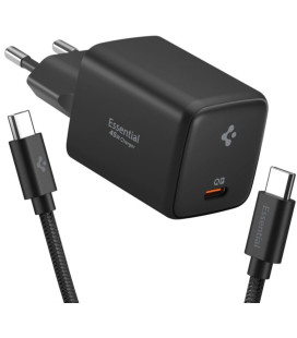 Juodas 45W 1xUSB-C pakrovėjas + USB-C - USB-C 100CM laidas "Spigen EE451EU Essential 1-Port"