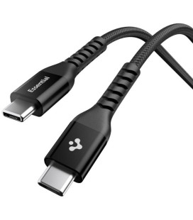 Juodas laidas USB-C - USB-C 100W / 100cm "Spigen EB10010CCA Essential"