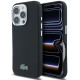 Juodas dėklas Apple iPhone 16 Pro Max telefonui "Lacoste PVC Iconic Petit Pique Metal Logo MagSafe Case"