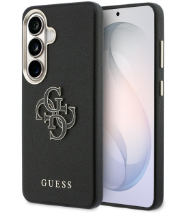 Juodas dėklas Samsung Galaxy S26 telefonui "Guess PU 4G Resin Metal Logo Case"