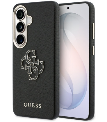 Juodas dėklas Samsung Galaxy S26 telefonui "Guess PU 4G Resin Metal Logo Case"