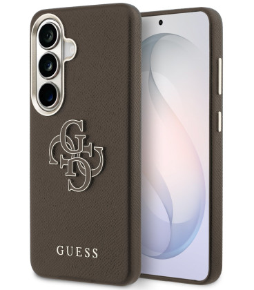 Rudas dėklas Samsung Galaxy S26 telefonui "Guess PU 4G Resin Metal Logo Case"