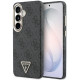 Juodas dėklas Samsung Galaxy S26 telefonui "Guess PU Leather 4G Strass Triangle Logo Gold Frame Magnetic Case"