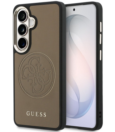 Rudas dėklas Samsung Galaxy S26 telefonui "Guess PU Perforated 4G Logo Magnetic Case"