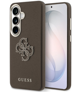 Rudas dėklas Samsung Galaxy S26 Plus telefonui "Guess PU 4G Resin Metal Logo Case"