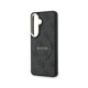 Juodas dėklas Samsung Galaxy S26 Plus telefonui "Guess PU Leather 4G Gold Frame Magnetic Case"