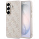 Rožinis dėklas Samsung Galaxy S26 Plus telefonui "Guess PU Leather 4G Gold Frame Magnetic Case"