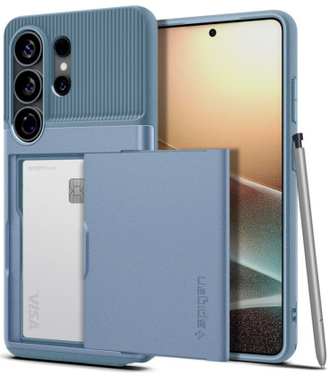Šviesiai mėlynas dėklas Samsung Galaxy S26 Ultra telefonui "Spigen Slim Armor CS"