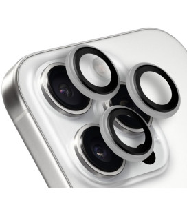(White Titanium) kameros apsauga Apple iPhone 15 Pro / 15 Pro Max telefonui "OBAL:ME Lens Protector"
