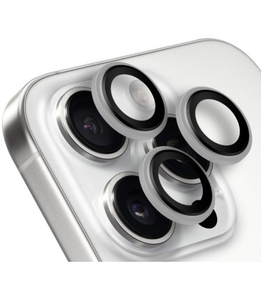 (White Titanium) kameros apsauga Apple iPhone 15 Pro / 15 Pro Max telefonui "OBAL:ME Lens Protector"