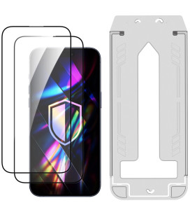 LCD apsauginis stikliukas (2 vnt.) su aplikatoriumi 3mk Hardy Hardura 9H Apple iPhone 15 Pro juodas