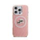 Rožinis dėklas Apple iPhone 16 Pro Max telefonui "Karl Lagerfeld IML K&CH Heads Repeated Logo MagSafe Case"