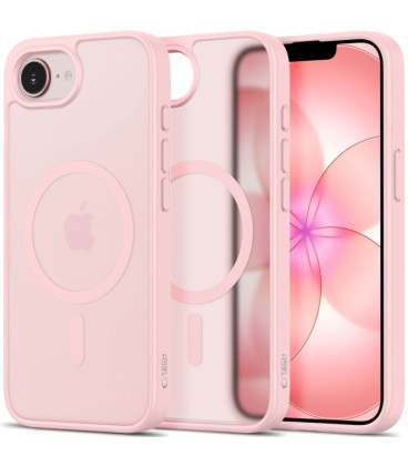 Matinis šviesiai rožinis dėklas Apple iPhone 16E / 17E telefonui "Tech-Protect BasicMag Magsafe"