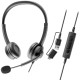 Juodos ausinės su mikrofonu "Axtel FLOW UC stereo USB-A + USB-C"