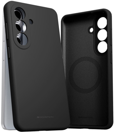 Juodas dėklas Samsung Galaxy A57 5G telefonui "Mercury Pure Magsafe Silicon Case"