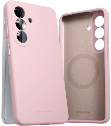 Rožinis (Smėlio) dėklas Samsung Galaxy A57 5G telefonui "Mercury Pure Magsafe Silicon Case" 