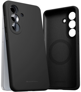 Juodas dėklas Samsung Galaxy A37 5G telefonui "Mercury Pure Magsafe Silicon Case"