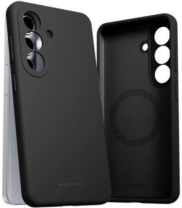 Juodas dėklas Samsung Galaxy A37 5G telefonui "Mercury Pure Magsafe Silicon Case"