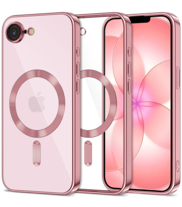 Rausvai auksinės spalvos / skaidrus dėklas Apple iPhone 16E / 17E telefonui "Tech-Protect MagFlex Magsafe"