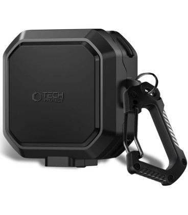 Juodas dėklas Samsung Galaxy Buds 4 / 4 Pro ausinėms "Tech-Protect Carbonox Magsafe"