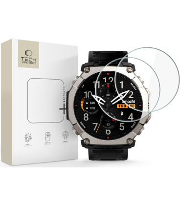 Apsauginis grūdintas stiklas Amazfit T-Rex Ultra 2 laikrodžiui "Tech-Protect Glass Fit+ 2-Pack"