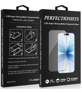 Matinis juodas LCD apsauginis stikliukas Apple iPhone 15 Pro telefonui "Perfectionists 2.5D Super Strong Matte"