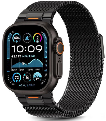 Juoda Apyrankė Apple Watch 8 / 9 / 10 / 11 / SE / Ultra (44 / 45 / 46 / 49 MM) "Tech-Protect Milano Vanguard"