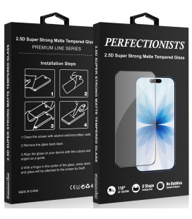 Matinis juodas LCD apsauginis stikliukas Apple iPhone 17 Pro Max telefonui "Perfectionists 2.5D Super Strong Matte"