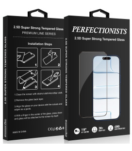 Juodas LCD apsauginis stikliukas Samsung Galaxy A52 / A52 5G / A52s 5G telefonui "Perfectionists 2.5D Super Strong"