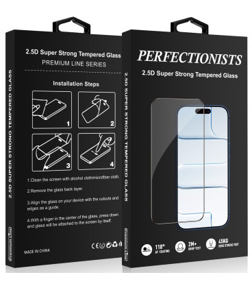 Juodas LCD apsauginis stikliukas Apple iPhone Air telefonui "Perfectionists 2.5D Super Strong"