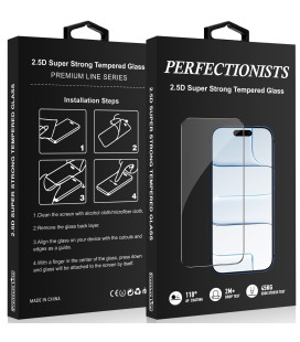 Juodas LCD apsauginis stikliukas Apple iPhone 17 Pro Max telefonui "Perfectionists 2.5D Super Strong"