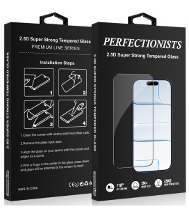 Juodas LCD apsauginis stikliukas Samsung Galaxy S24 / S25 telefonui "Perfectionists 2.5D Super Strong"